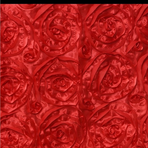 50 Red satin Rosette chair toppers - Picture 2 of 3